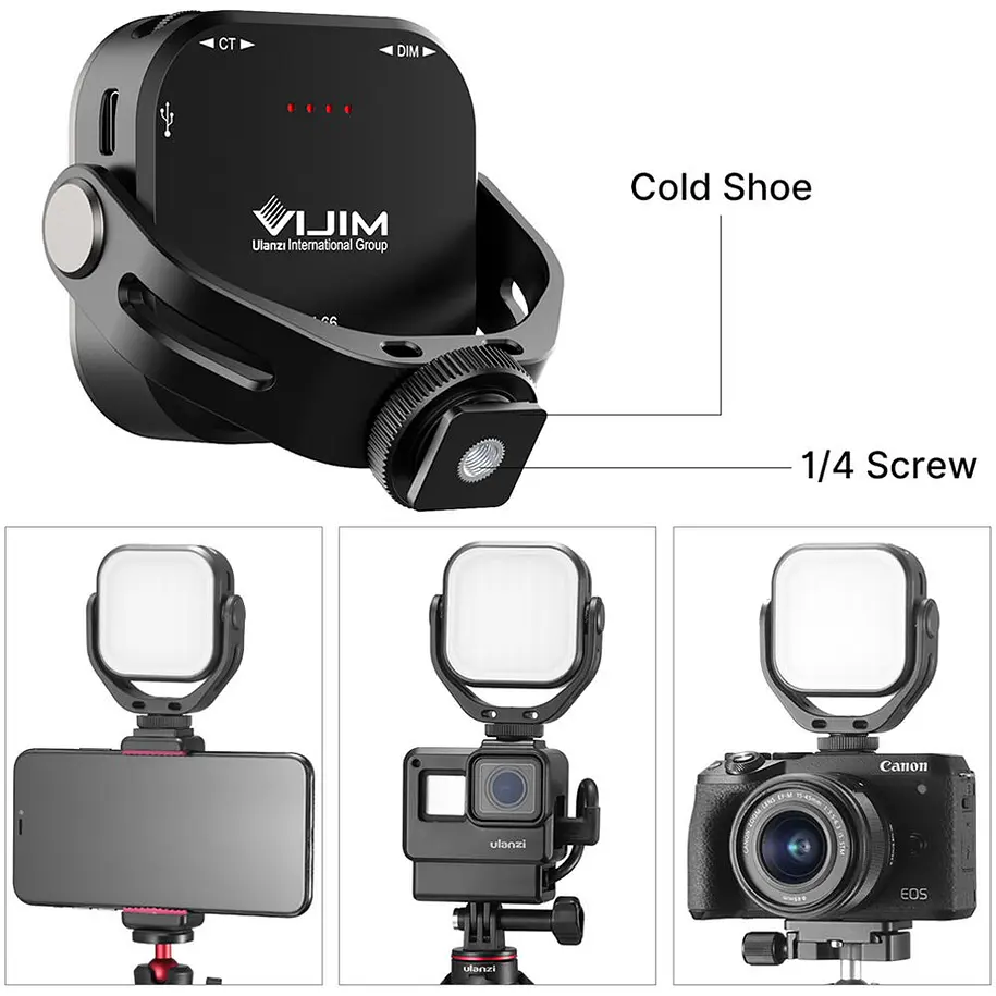 Vijim VL66 Luz Led Pequeña Rota en 360° 3200-6500K 13
