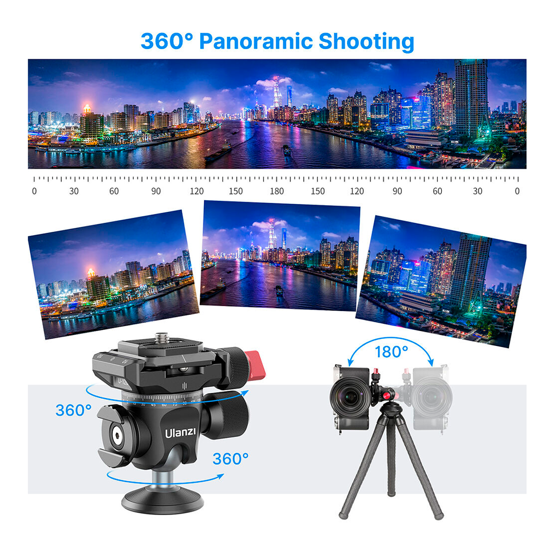 Ulanzi MT-35 Octopus Mini Trípode Flexible Cabezal Panorámico Desmontable 12