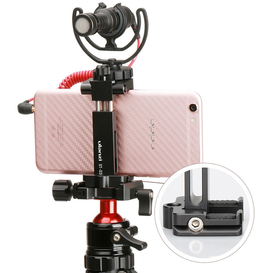 Ulanzi ST-03 Soporte Para Teléfonos Metálico Con Zapata Para Micrófono o Led 2