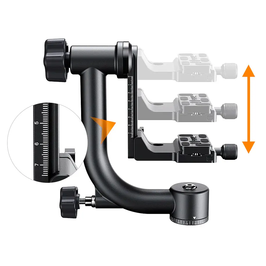 Fancier Cabezal Gimbal Soporta 14 kg Ideal Para Lentes Grandes 10