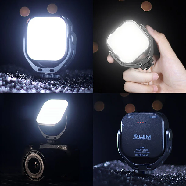 Vijim VL66 Luz Led Pequeña Rota en 360° 3200-6500K 18
