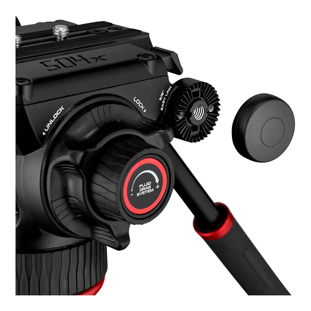 Manfrotto 504X Cabezal de video fluido y trípode de aluminio 645 FAST con esparcidor de nivel medio 18