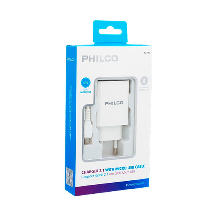 PHILCO CARGADOR T. CELULAR 220V 2A USB - micro USB 2