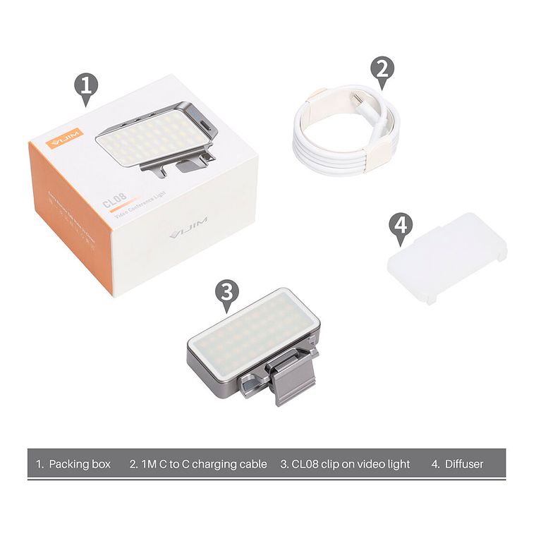 VIJIM CL08 Luz Para Video Conferencias con soporte de abrazadera 4