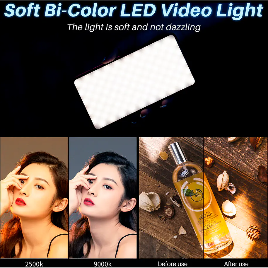 Ulanzi VL200 Lámpara de Leds Bicolor Para Cámara 11