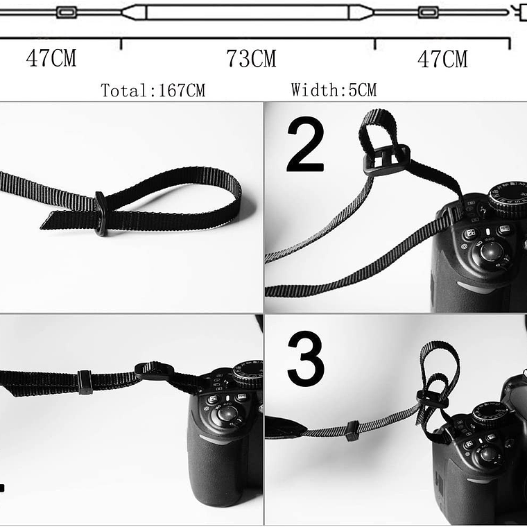 Lynca LS-01K Correa Para Cámaras Tejida Roja 6