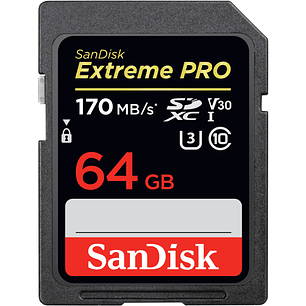 Sandisk SDXC 64gb Extreme Pro 170mb/s UHS-I U3 V30 C10