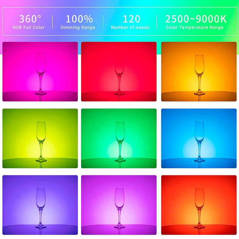 Ulanzi VL120 RGB Lámpara de Leds Con 20 Efectos Lumínicos 5