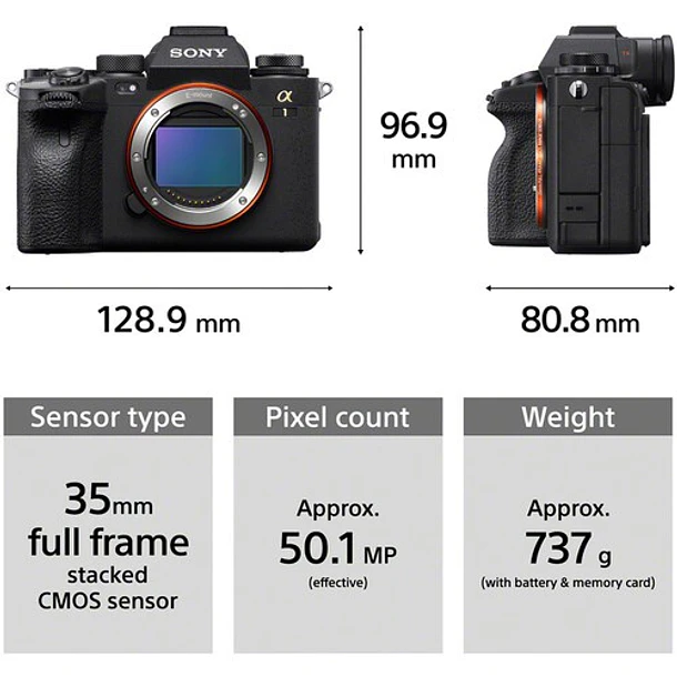 Sony Alpha 1 Cámara 50 Megapixeles 8K Mirrorless Full Frame (Sin Lente) (ILCE-1 E38  ILCE-1) 9