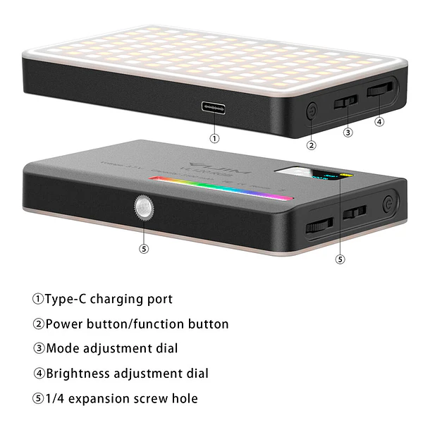 Ulanzi VL120 RGB Lámpara de Leds Con 20 Efectos Lumínicos 8