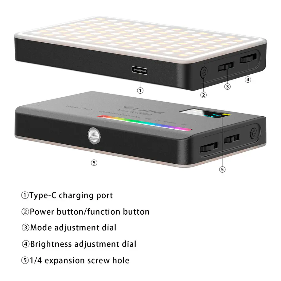 Ulanzi VL120 RGB Lámpara de Leds Con 20 Efectos Lumínicos 8