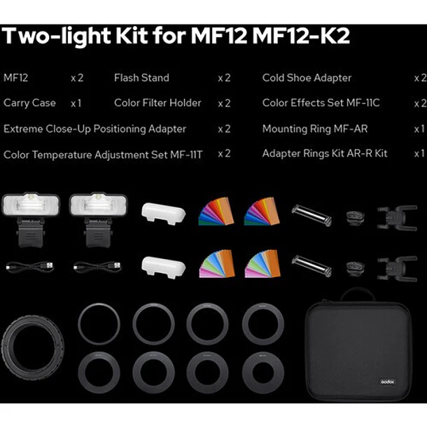 Godox MF12-K2 Macro Flash Kit Doble Con Accesorios 5