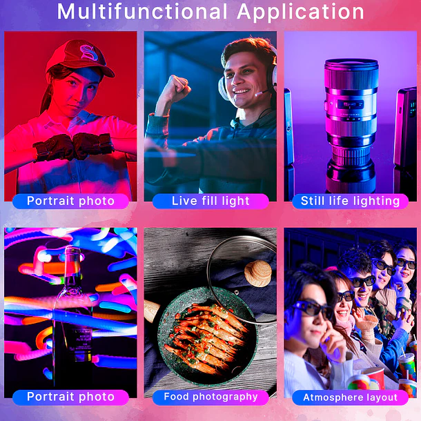 Ulanzi VL120 RGB Lámpara de Leds Con 20 Efectos Lumínicos 10
