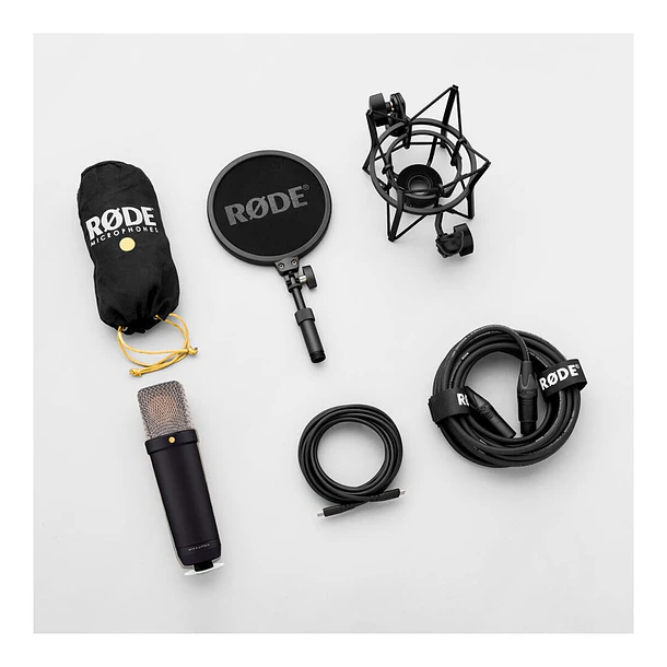 RODE NT1 Micrófono XLR/USB de condensador cardioide de diafragma grande (negro) 5th Generation 2