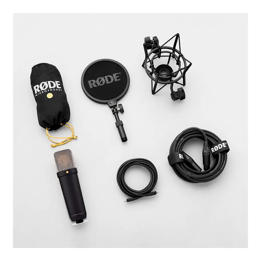 RODE NT1 Micrófono XLR/USB de condensador cardioide de diafragma grande (negro) 5th Generation 2