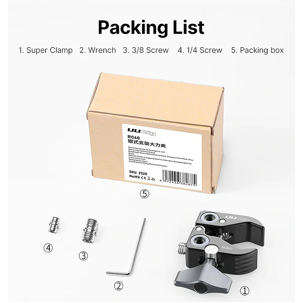 UuRig R060 Pinza Metálica Para Accesorios 8