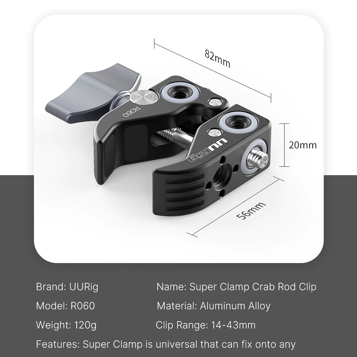 UuRig R060 Pinza Metálica Para Accesorios 10