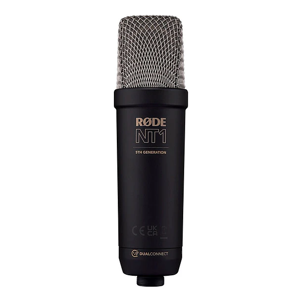 RODE NT1 Micrófono XLR/USB de condensador cardioide de diafragma grande (negro) 5th Generation 8