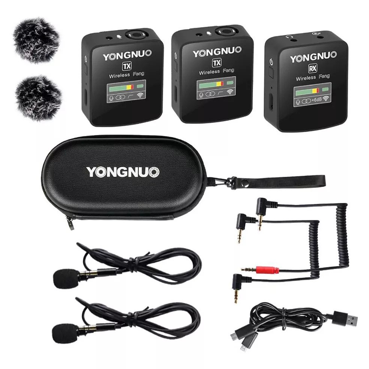 Yongnuo Feng-KIT Micrófono Digital Inalámbrico Doble Para Cámaras y Teléfonos 4