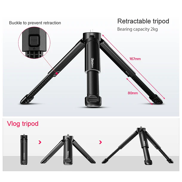 Ulanzi MT-14 Mini Trípode (Sin Cabezal) Ideal Para Estabilizadores Robotizados 9
