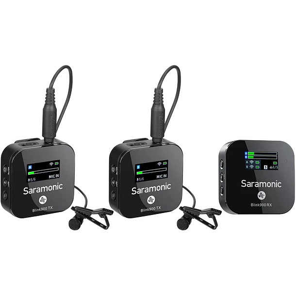 Saramonic Blink 900 B2 Micrófono Profesional Doble Inalámbrico 3.5mm, USB-C y Lightning 1