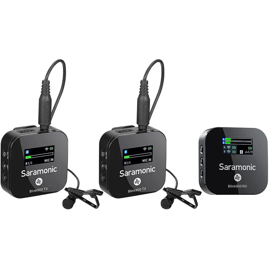 Saramonic Blink 900 B2 Micrófono Profesional Doble Inalámbrico 3.5mm, USB-C y Lightning 1