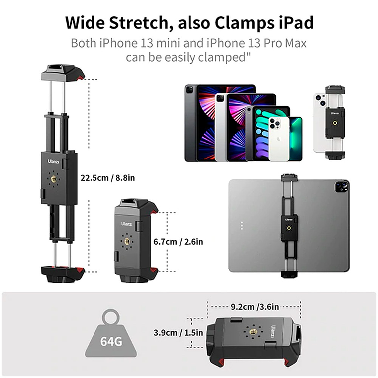 Ulanzi ST-29 Soporte de trípode para teléfono inteligente y tableta 5