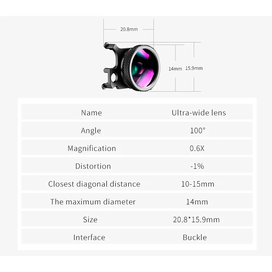 Ulanzi DR-04 Lente Gran Angular Para Dron DJI Mavic Air 2 8