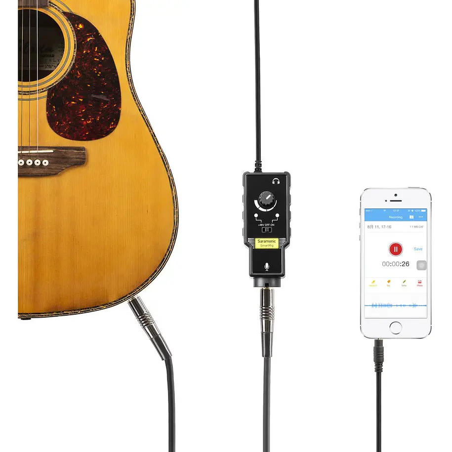 Saramonic SmartRig II Interfaz Para Mic XLR o Guitarra en Teléfono o Computador 1