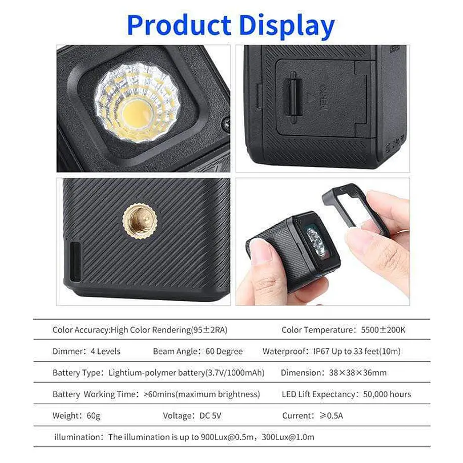 Ulanzi L1 Pro Lámpara Led Todo Terreno Para Cámaras y Cámaras Deportivas 7