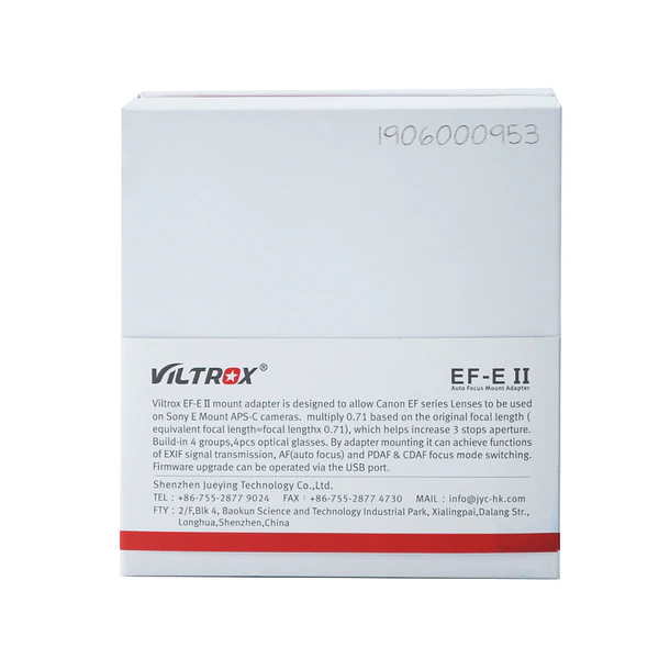 Viltrox EF-E II 0.71x Adaptador para lentes de montura EF de Canon para cuerpo montura E de Sony 5