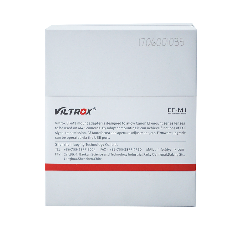 Viltrox EF-M1 Adaptador para lentes de montura Canon EF o EF-S de Canon para cámara Micro 4/3 5