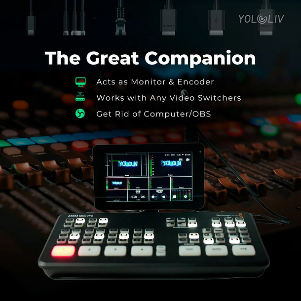 YoloLiv YoloBox Mini Codificador y monitor de transmisión en vivo inteligente todo en uno ultraportátil 32