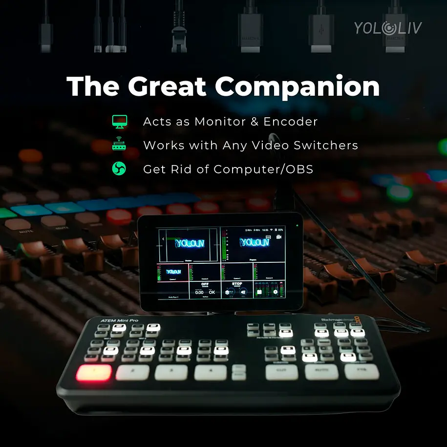 YoloLiv YoloBox Mini Codificador y monitor de transmisión en vivo inteligente todo en uno ultraportátil 32