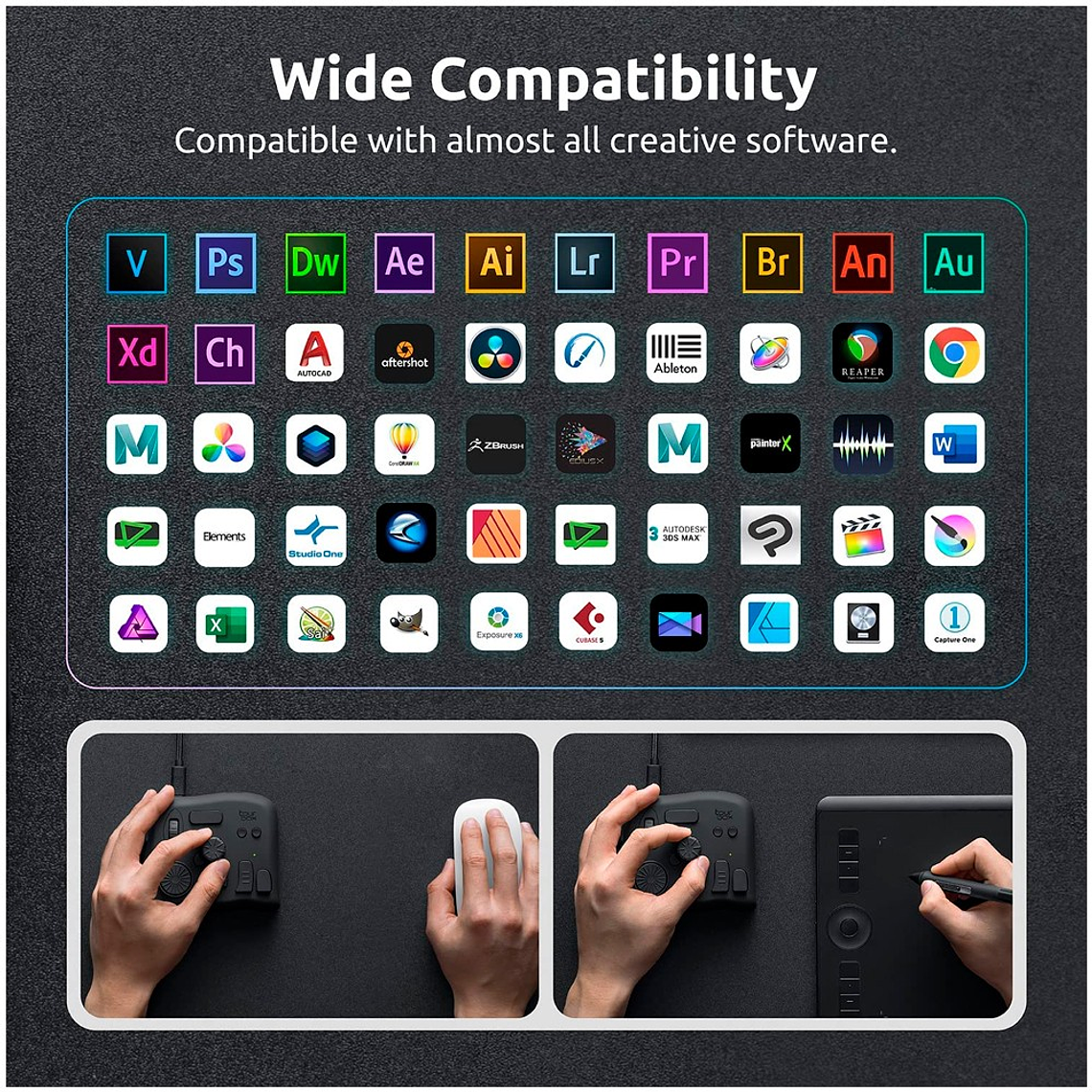 TourBox NEO Controlador Para Software de Diseño, Dibujo, Fotografía, Video, Audio y Animación 3