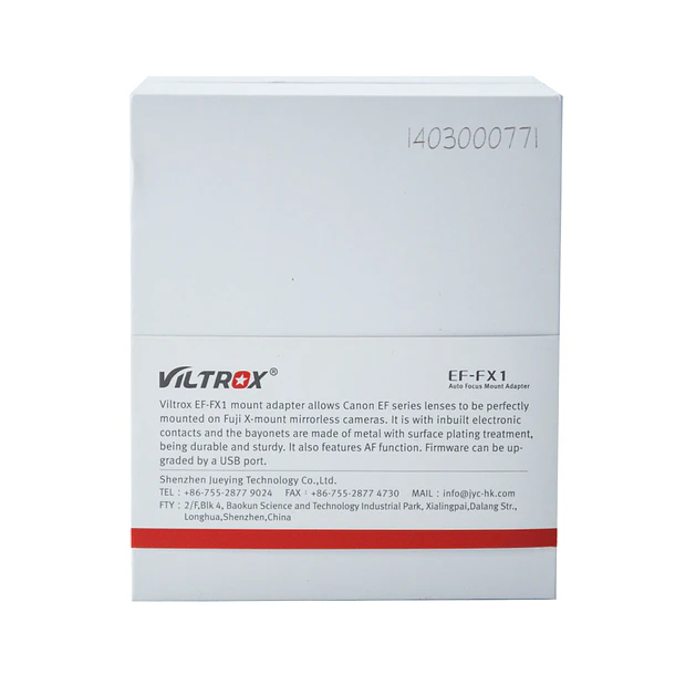 Viltrox EF-FX1 Adaptador para lentes de montura EF o EF-S de Canon a cámara con montura X de FUJIFILM 5