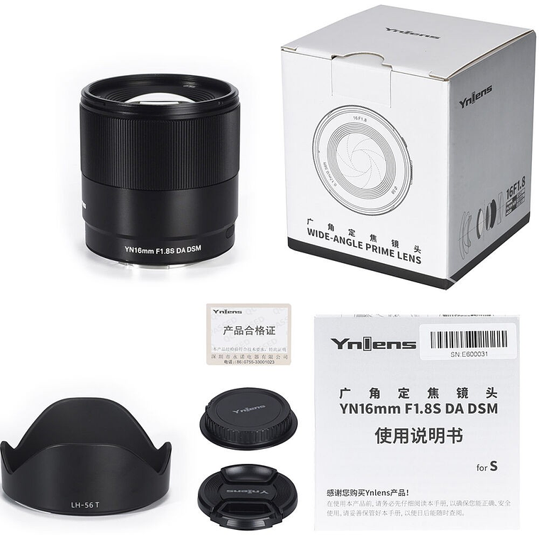 Yongnuo 16mm F1.8S DA DSM Lente Para Sony Gran Angular 19