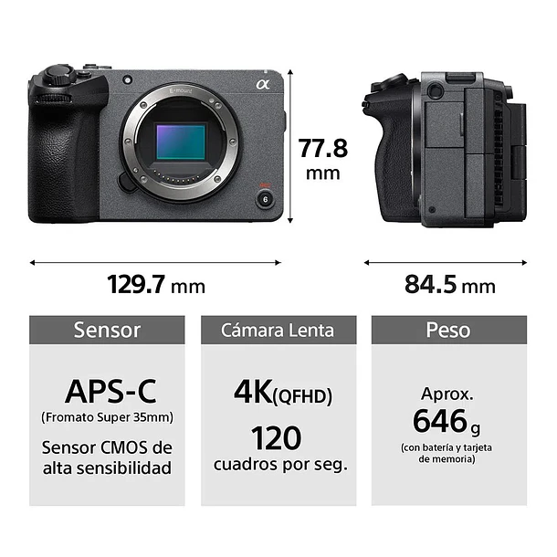 Sony FX30 Más Unidad de asa XLR Cámara Gateway Linea de Cine ILME-FX30 15