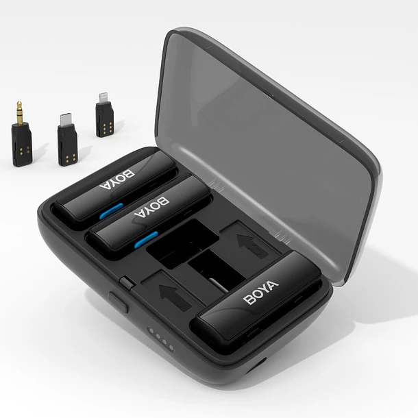 BOYA BOYALINK Sistema de micrófono inalámbrico doble con diseño todo-en-uno 1