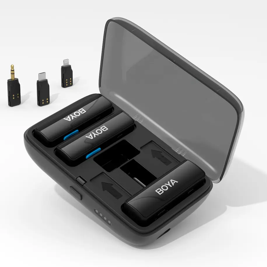 BOYA BOYALINK Sistema de micrófono inalámbrico doble con diseño todo-en-uno 1