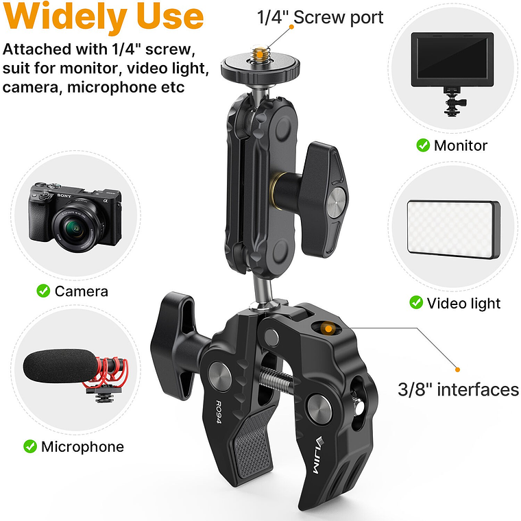 Ulanzi VIJIM K20 Pro Bi-Color Panel Led Con Soporte y Pinza 15