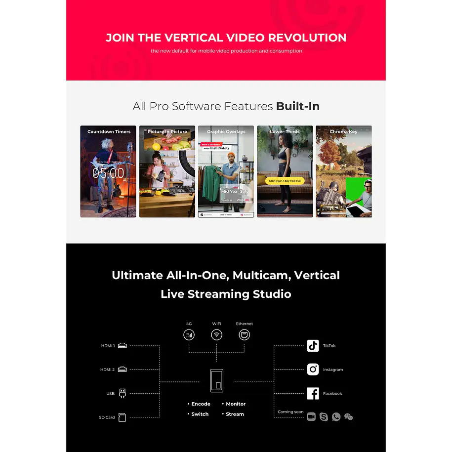 YoloLiv Instream Vertical Live Streaming Codificador y Monitor 11