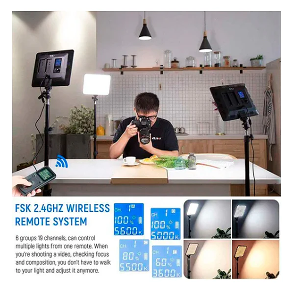 Viltrox Kit 2 Luces LED VL-200T 30W Dimmable 5