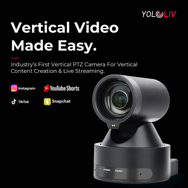Yololiv Verticam 1080p Live Streaming Cámara PTZ  Vertical - Zoom Óptico 12X 6