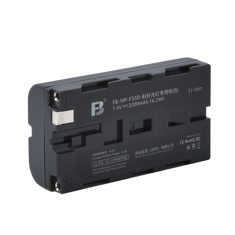 FB Batería FB-NP-F550-B  Reemplazo a NP-F550  Para Focos Led y Monitores (No Compatible con Cámaras Sony)  7.4V 2.200 mAh 5