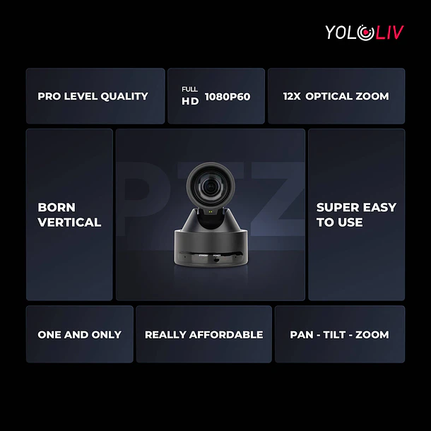 Yololiv Verticam 1080p Live Streaming Cámara PTZ  Vertical - Zoom Óptico 12X 7