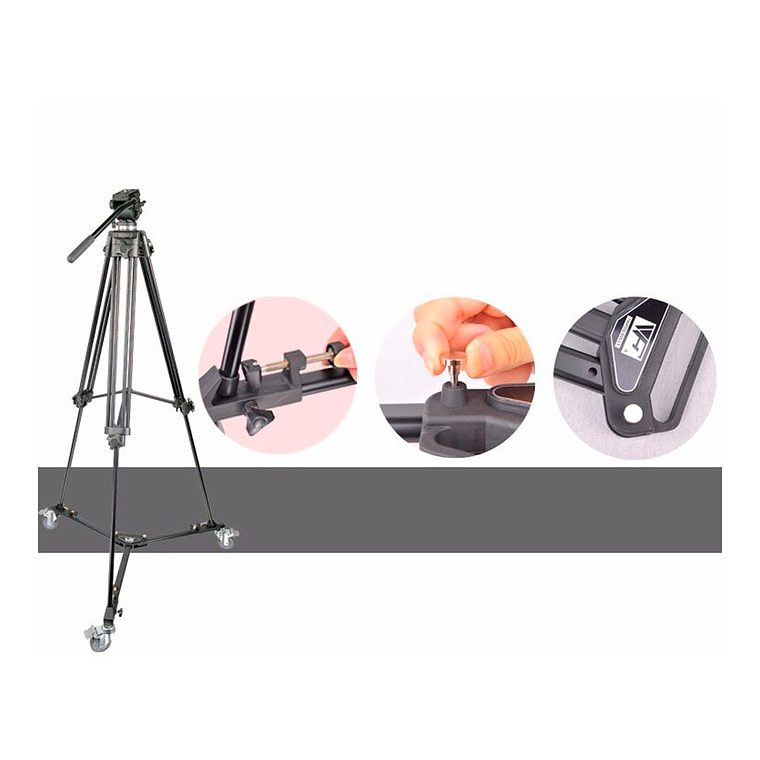 Weifeng WT-600 Dolly Para Trípodes de Ilumimación, Foto o Video 4