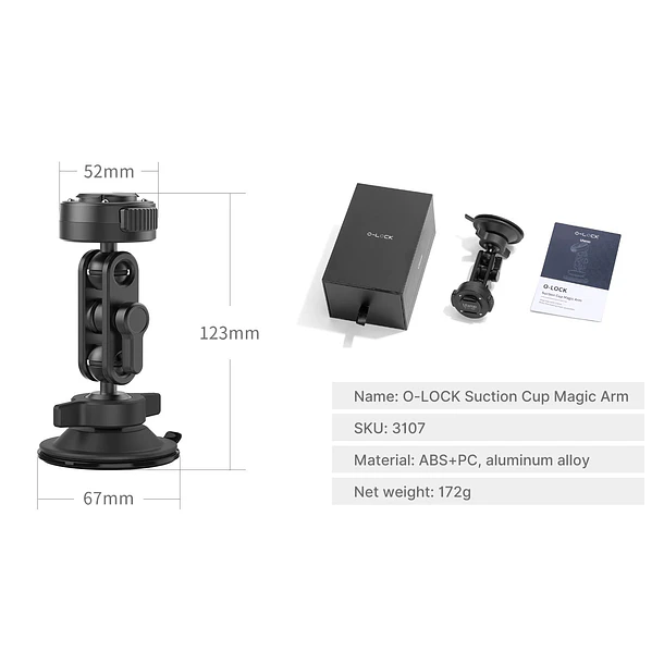 Ulanzi O-LOCK Soporte Para Vidrios Con Brazo Articulado (Requiere Accesorio Para Funcionar) 10