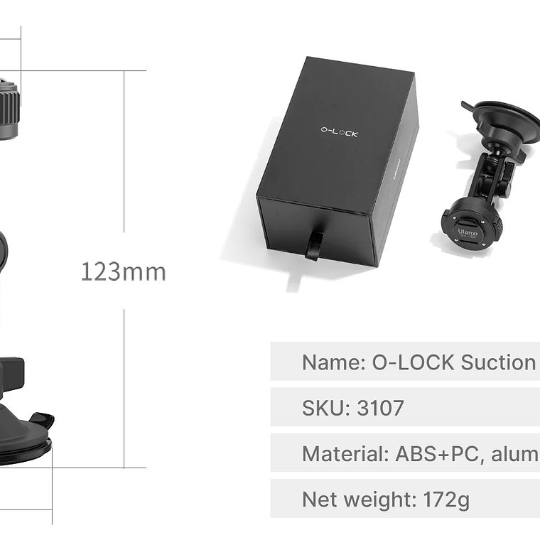 Ulanzi O-LOCK Soporte Para Vidrios Con Brazo Articulado (Requiere Accesorio Para Funcionar) 10