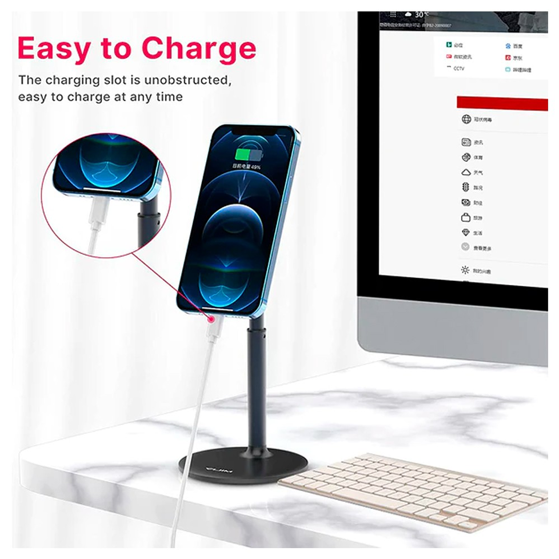 Vijim HP002 Soporte de Sobremesa Con Conector Magnético 6